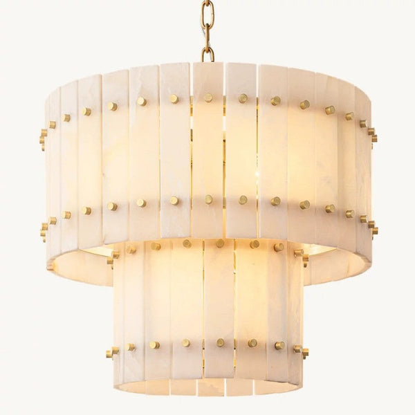 Sanrhca Alabaster Round Tiered Chandelier 22"