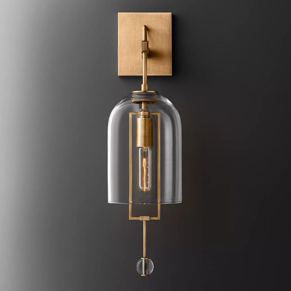 Furelit Brass Small Wall Sconce With Glass Shade