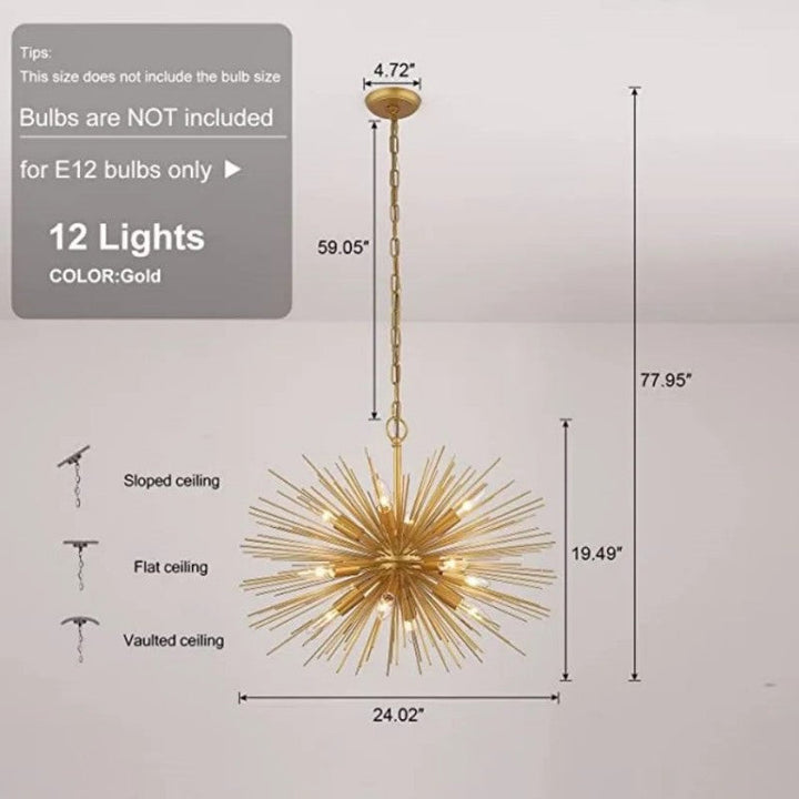Starburst Chandelier 12-Light 24"